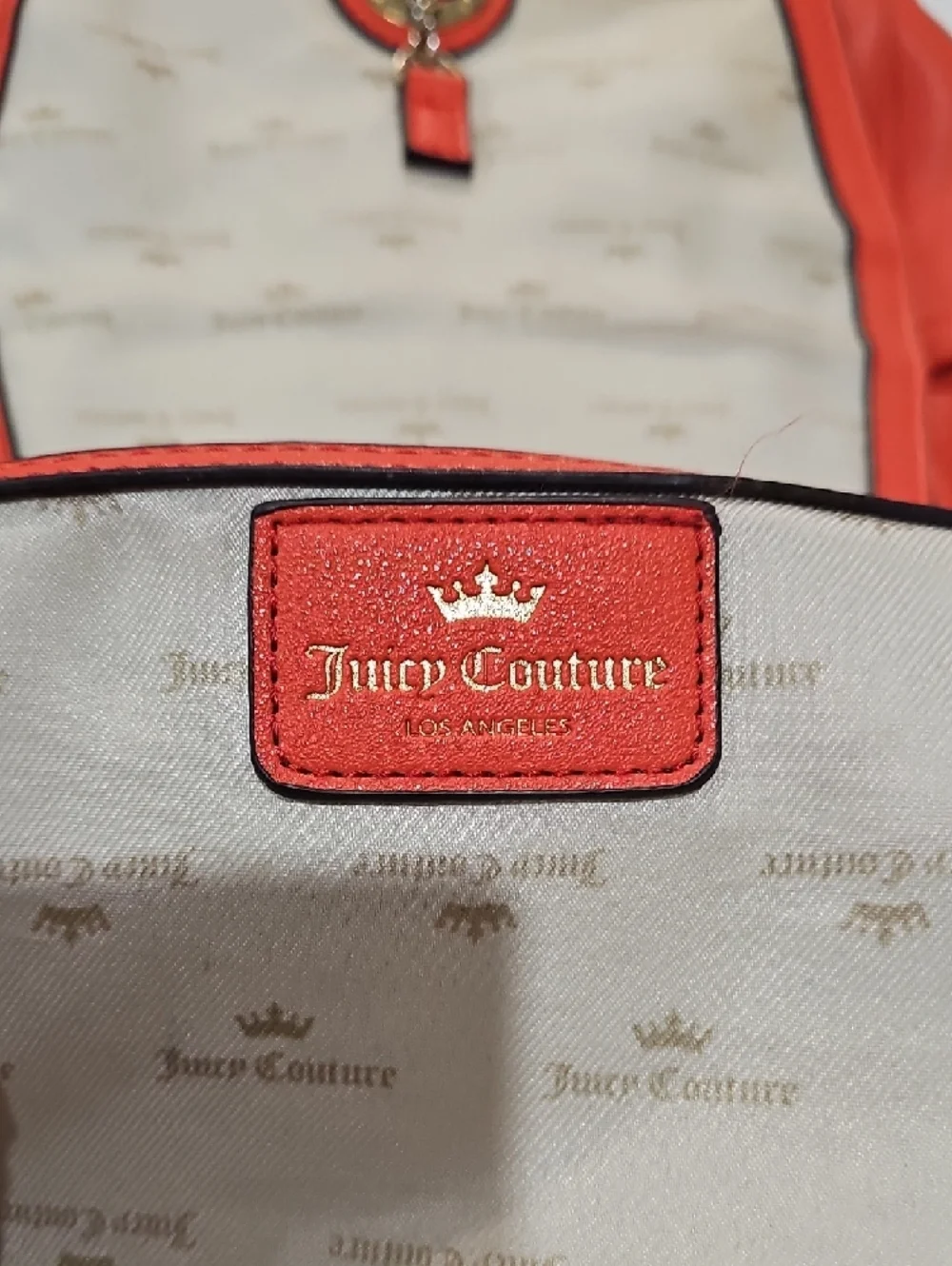 Juicy Couture Orange Mini Backpack with Gold Turn-Lock Detail